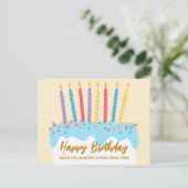 Happy Birthday Cake Chic Custom Geschäft Postkarte (Stehend Vorderseite)