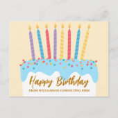 Happy Birthday Cake Chic Custom Geschäft Postkarte (Vorderseite)