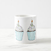 Happy Birthday Cake Cupcake Candle Sprinkles Party Kaffeetasse (Mittel)