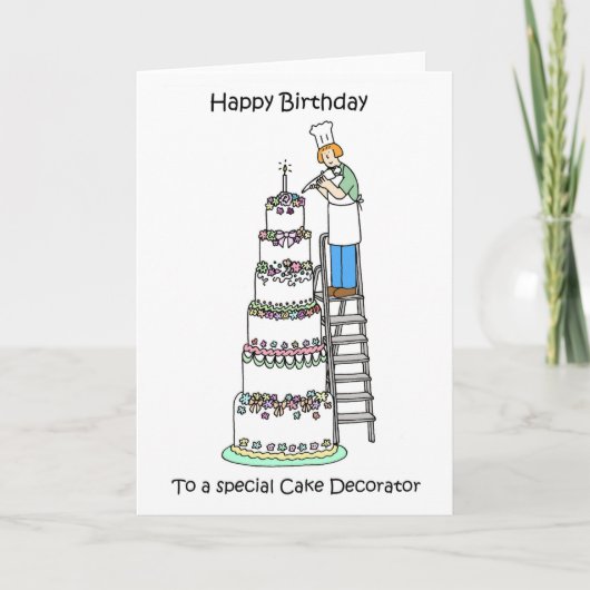 Happy Birthday Cake Decorator Karte (Vorderseite)