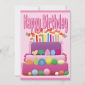 Happy Birthday Cake Einladung (Vorderseite)