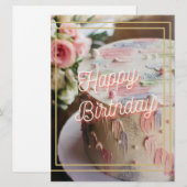 Happy Birthday Cake Feiertagskarte (Vorne/Hinten)