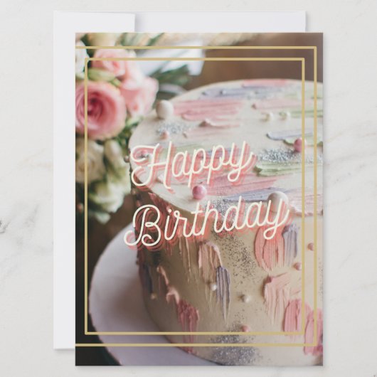 Happy Birthday Cake Feiertagskarte (Vorderseite)
