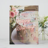 Happy Birthday Cake Feiertagskarte (Stehend Vorderseite)