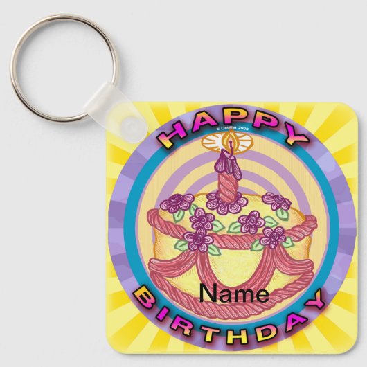 Happy Birthday Cake Geburtstag Schlüsselanhänger (Vorderseite)