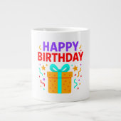 Happy Birthday Cake Graphic Jumbo-Tasse (Vorderseite)