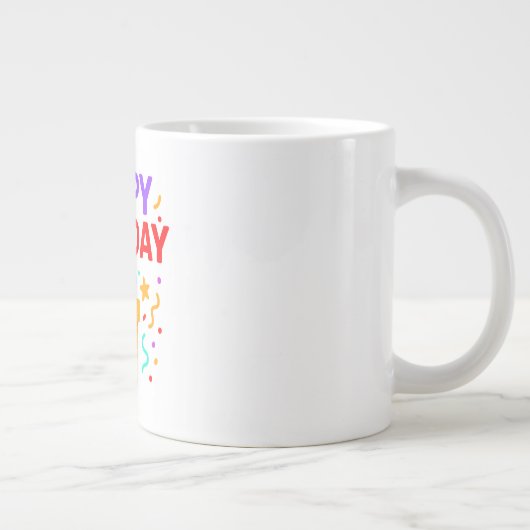 Happy Birthday Cake Graphic Jumbo-Tasse (Rechts)