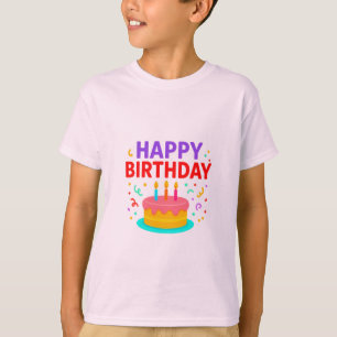 Happy Birthday Cake Graphic T-Shirt