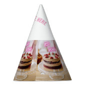 Happy Birthday Cake Image Name Here Text Crafts Partyhütchen (Rechts)