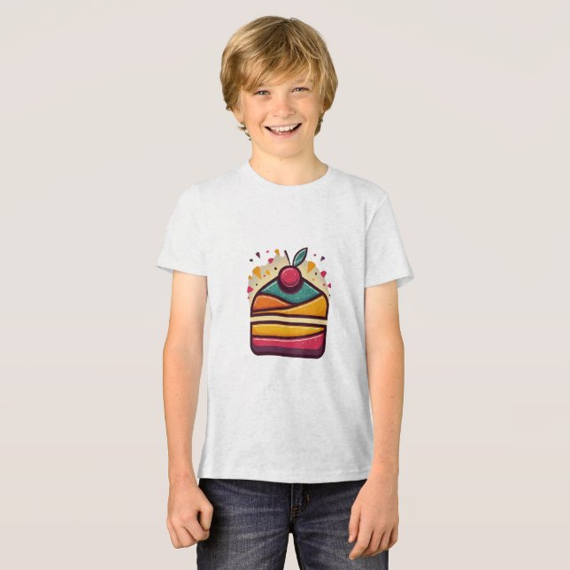 Happy Birthday Cake Jugend Tri-Blend Tri-Blend Shirt (Vorderseite voll)