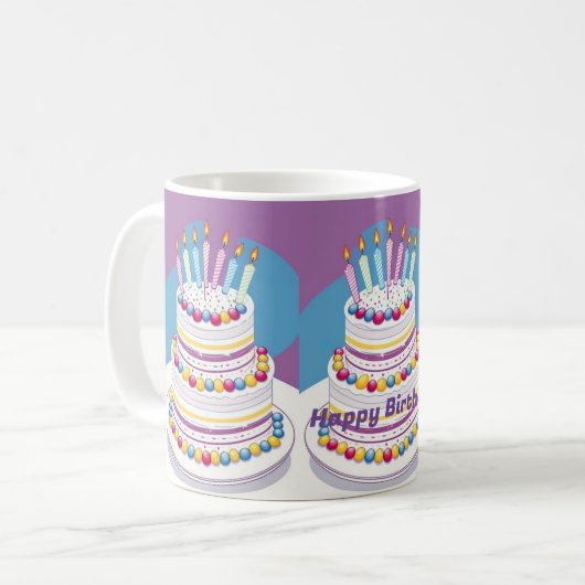 Happy Birthday Cake Kaffeetasse (Vorderseite Links)