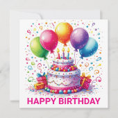 Happy Birthday Cake Karte (Vorderseite)