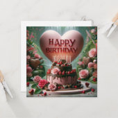 Happy Birthday Cake Karte (Vorderseite/Rückseite Beispiel)