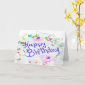 Happy Birthday cake Karte (Gelbe Blume)