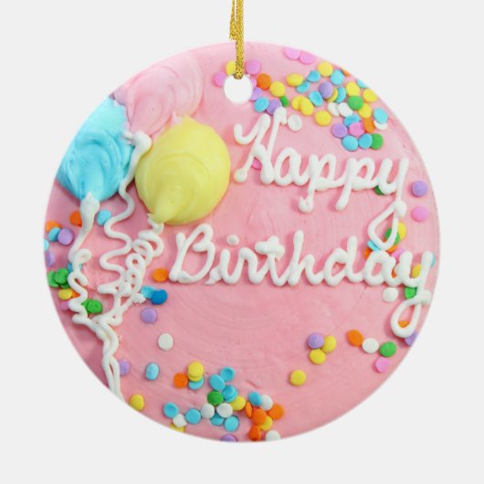 Happy Birthday Cake Keramikornament (Hinten)