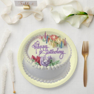 Happy Birthday Cake Kerzen Pappteller