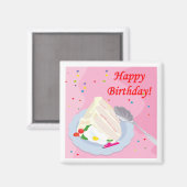 Happy Birthday Cake Magnet (Vorderseite/Rückseite)