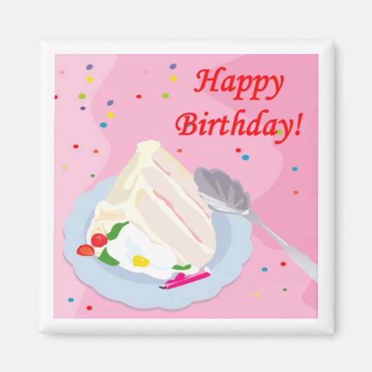 Happy Birthday Cake Magnet (Vorne)