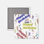 Happy Birthday Cake Magnet (Vorderseite/Rückseite)