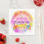 Happy Birthday Cake Napkin mit Name- HAMbWG Serviette (Beispiel)