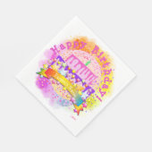 Happy Birthday Cake Napkin mit Name- HAMbWG Serviette (Ecke)