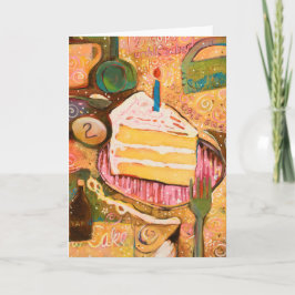 Happy Birthday Cake Painted Recipe Card (Vertikal) Karte