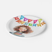 Happy Birthday Cake Pappteller (Schrägansicht)