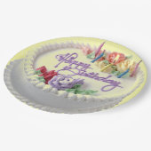 Happy Birthday Cake Pappteller (Schrägansicht)