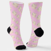 Happy Birthday Cake Pink Background Crew Socks Socken (Gewinkelt)