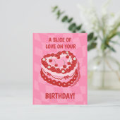 Happy Birthday Cake Postcard Herzkirschen Postkarte (Stehend Vorderseite)