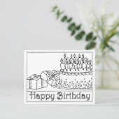 Happy Birthday Cake Postcard Postkarte (Stehend Vorderseite)