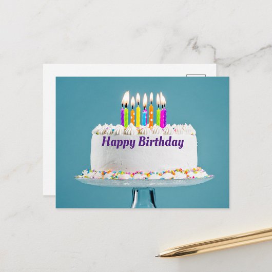Happy Birthday Cake Postcard Postkarte