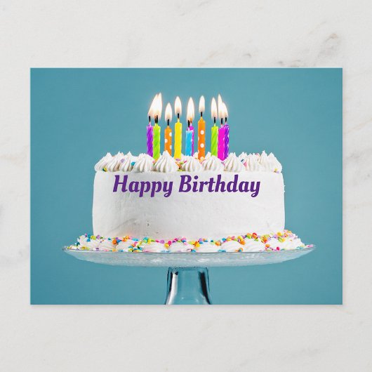 Happy Birthday Cake Postcard Postkarte