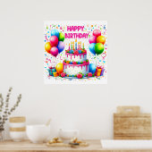 Happy Birthday Cake Poster (Küche)