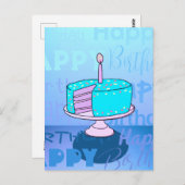 Happy Birthday Cake Postkarte (Vorne/Hinten)