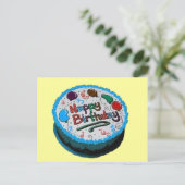 Happy Birthday Cake Postkarte (Stehend Vorderseite)