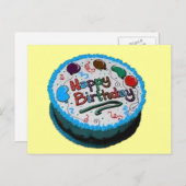 Happy Birthday Cake Postkarte (Vorne/Hinten)