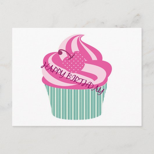 Happy Birthday Cake Postkarte (Vorderseite)