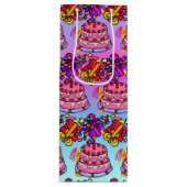 Happy Birthday Cake präsentiert Party Celebrate We Geschenktüte Für Weinflaschen (Vorderseite)