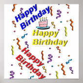 Happy Birthday Cake Print Poster (Vorne)