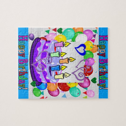 Happy Birthday Cake Puzzle (Horizontal)