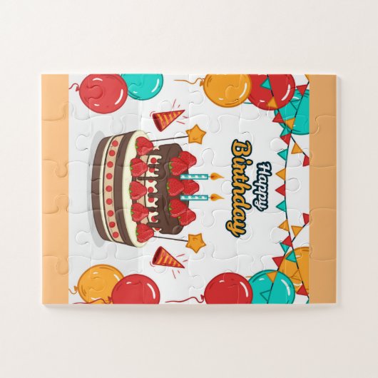 Happy Birthday Cake Puzzle (Horizontal)