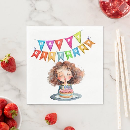 Happy Birthday Cake Serviette (Beispiel)