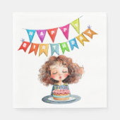 Happy Birthday Cake Serviette (Vorderseite)