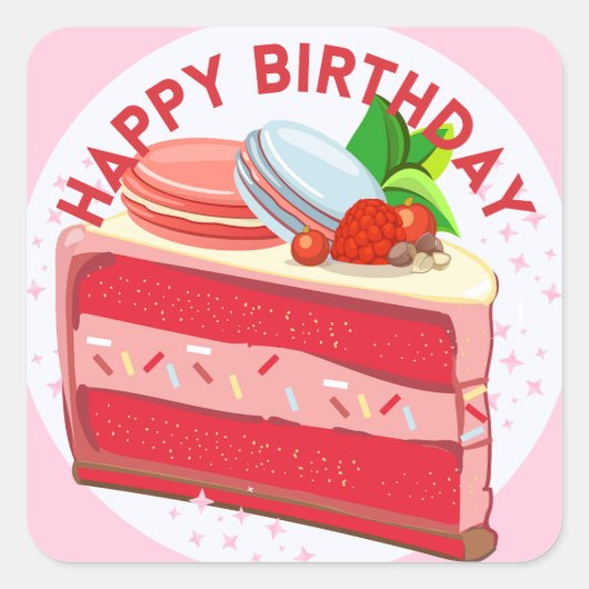 Happy Birthday Cake Sticker (Vorderseite)