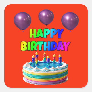HAPPY BIRTHDAY CAKE STICKER