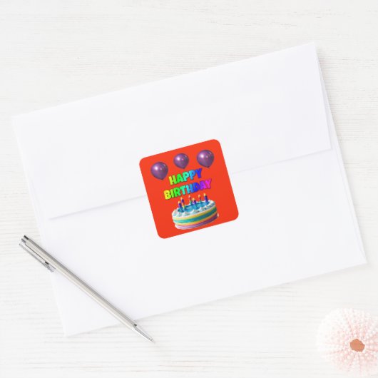 HAPPY BIRTHDAY CAKE STICKER (Umschlag)
