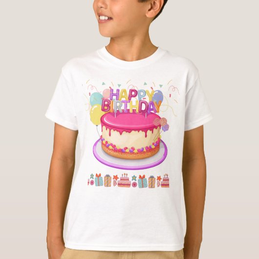 Happy Birthday Cake T-Shirt (Vorderseite)