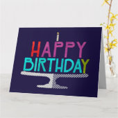 Happy Birthday Cake Typografy Card Karte (Gelbe Blume)