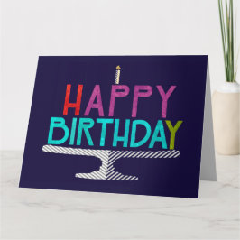 Happy Birthday Cake Typografy Card Karte